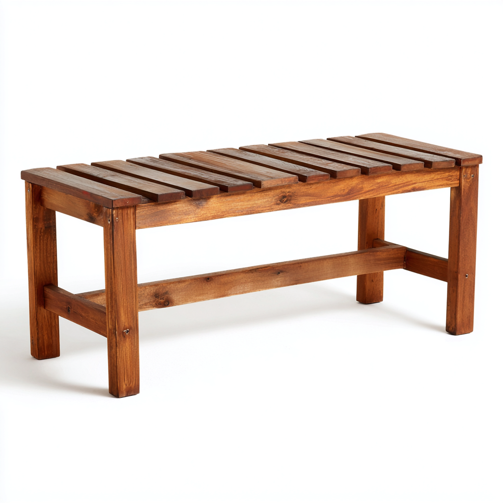 Banc de jardin - bois - 100x40x45 cm - brun - style naturel-Nestleify