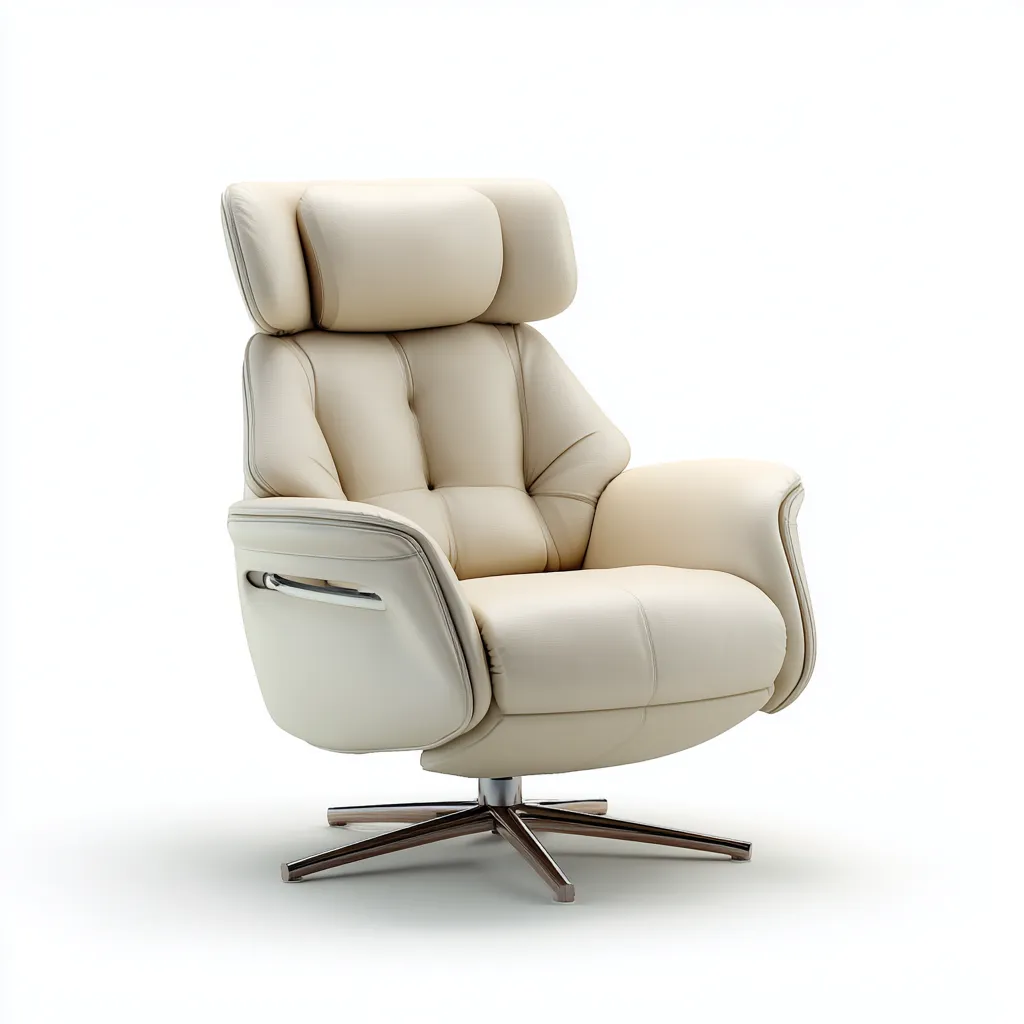 Fauteuil relax inclinable - cuir synthétique - 100x88x114 cm - beige - style moderne-Nestleify