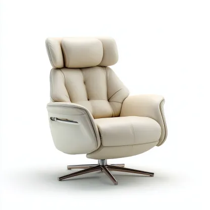 Fauteuil relax inclinable - cuir synthétique - 100x88x114 cm - beige - style moderne-Nestleify