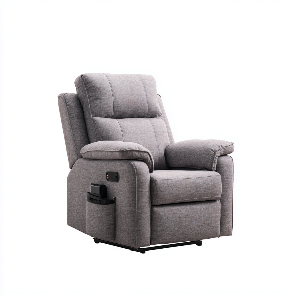 Fauteuil relax inclinable - tissu - 100x95x105 cm - gris - style relax-Nestleify