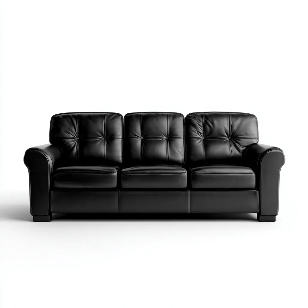 Canapé droit - similicuir - 208x95x95 cm - noir - design classique-Nestleify