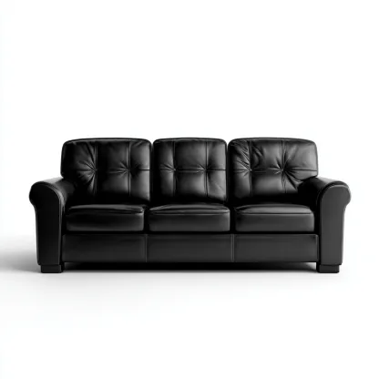 Canapé droit - similicuir - 208x95x95 cm - noir - design classique-Nestleify