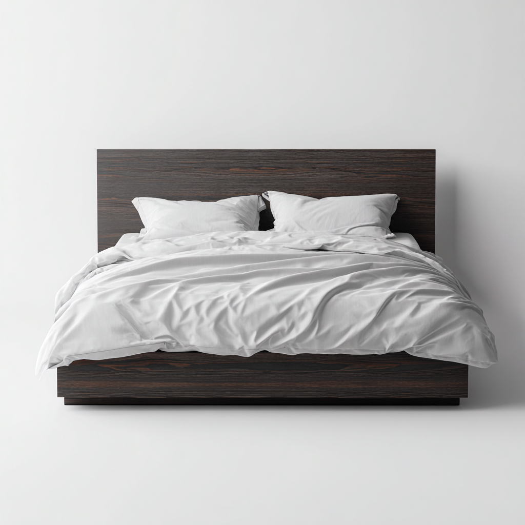 Lit double - bois - 200x160x95 cm - brun foncé - style moderne-Nestleify