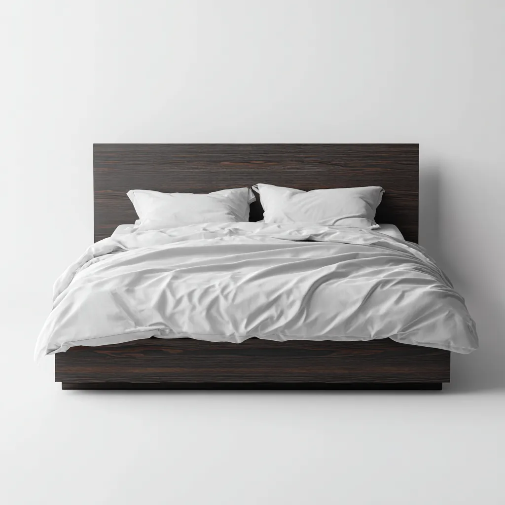 Lit double - bois - 200x160x95 cm - brun foncé - style moderne-Nestleify