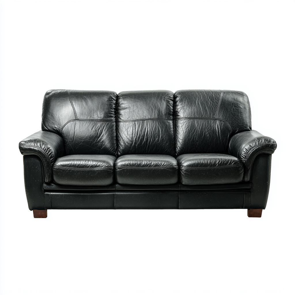 Canapé droit - similicuir - 210x96x95 cm - noir - design classique-Nestleify
