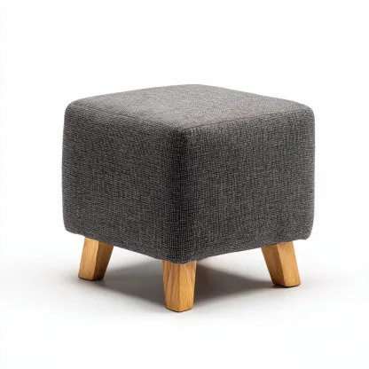 Pouf - tissu - 38x38x42 cm - gris foncé - style moderne-Nestleify