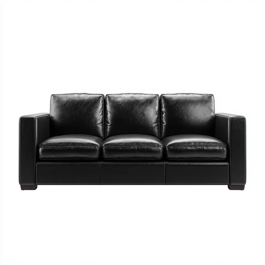 Canapé droit - similicuir - 188x92x90 cm - noir - style contemporain-Nestleify