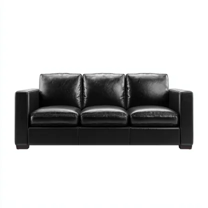 Canapé droit - similicuir - 188x92x90 cm - noir - style contemporain-Nestleify