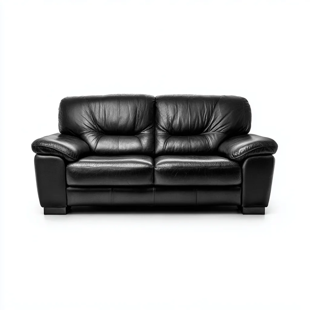 Canapé droit - similicuir - 175x95x92 cm - noir - design classique-Nestleify