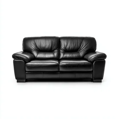 Canapé droit - similicuir - 175x95x92 cm - noir - design classique-Nestleify