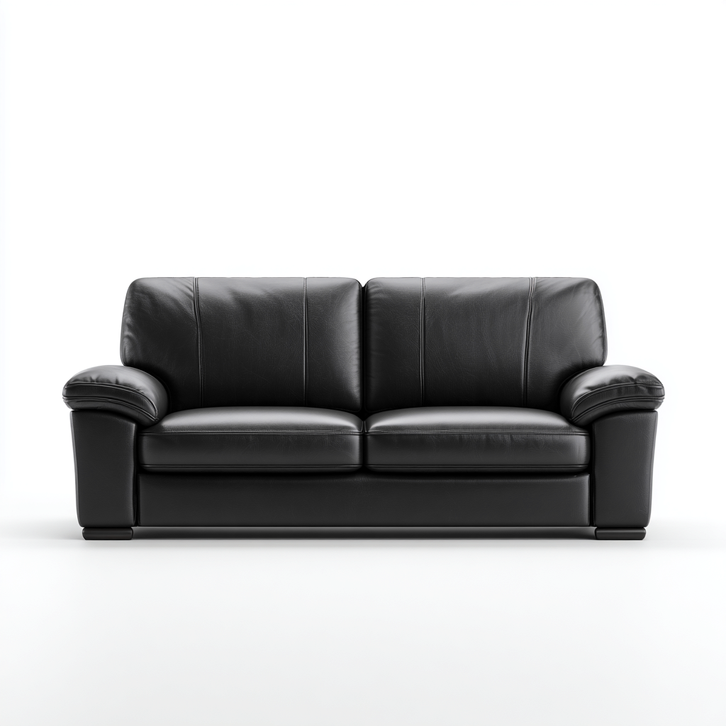 Canapé droit - similicuir - 165x92x90 cm - noir - style classique-Nestleify