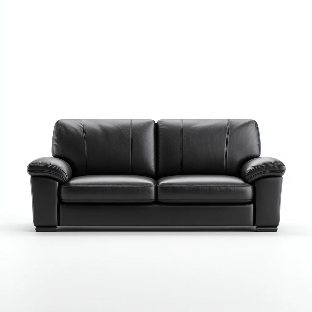 Canapé droit - similicuir - 165x92x90 cm - noir - style classique-Nestleify