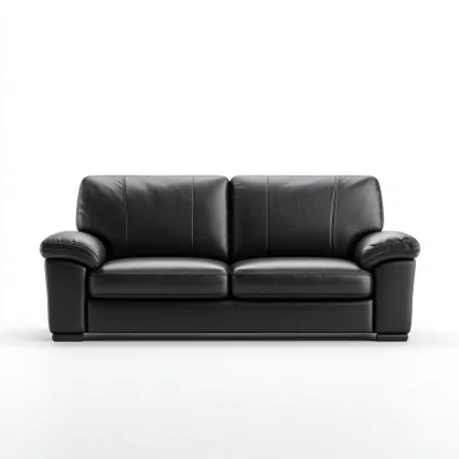 Canapé droit - similicuir - 165x92x90 cm - noir - style classique-Nestleify