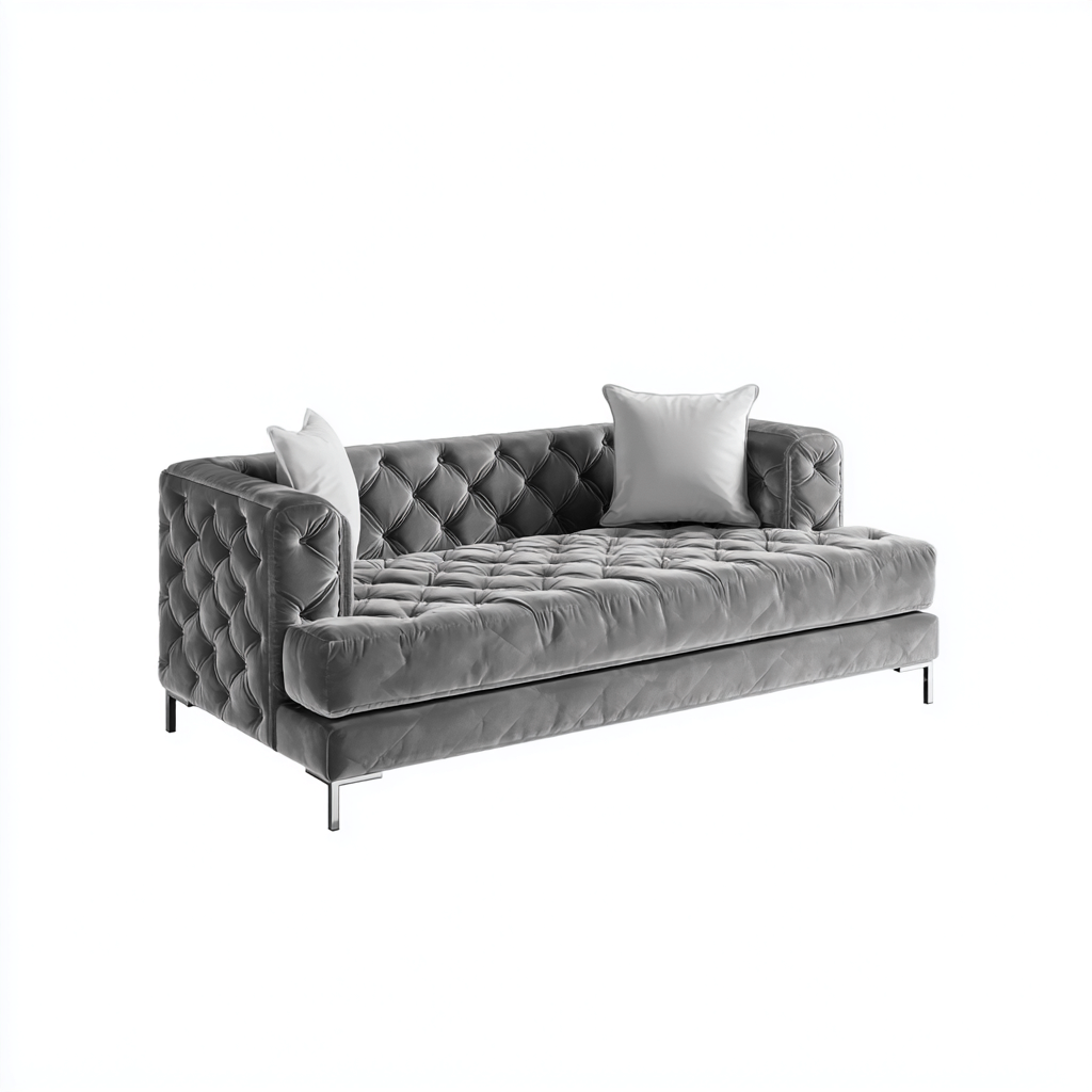 Canapé-lit - tissu - 200x90x85 cm - gris - style moderne-Nestleify