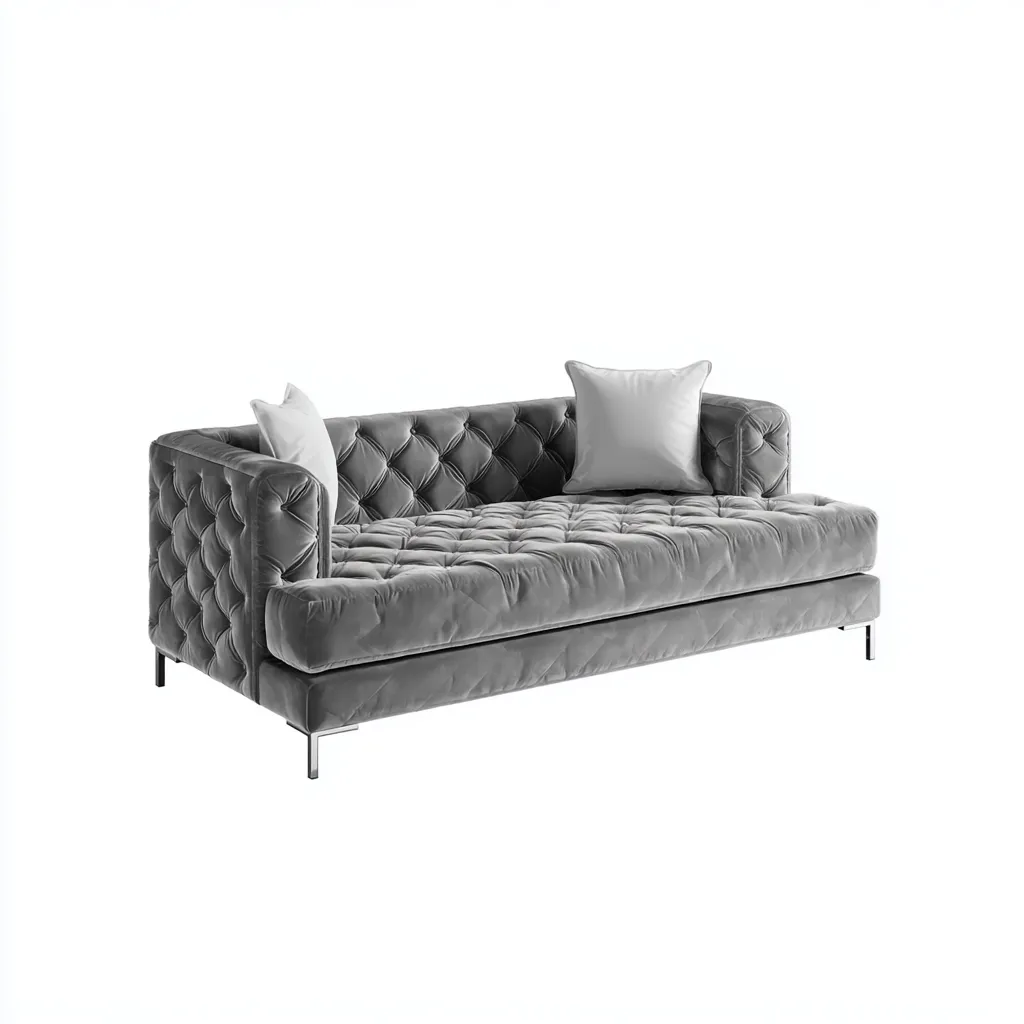 Canapé-lit - tissu - 200x90x85 cm - gris - style moderne-Nestleify