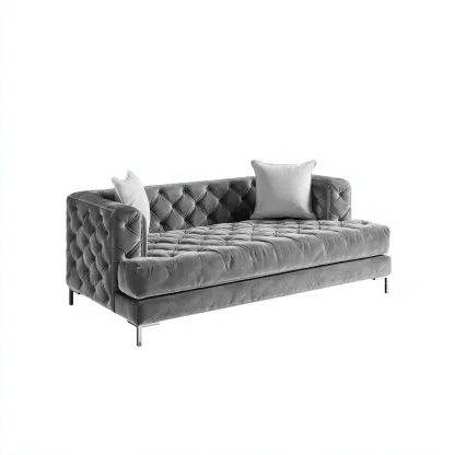 Canapé-lit - tissu - 200x90x85 cm - gris - style moderne-Nestleify