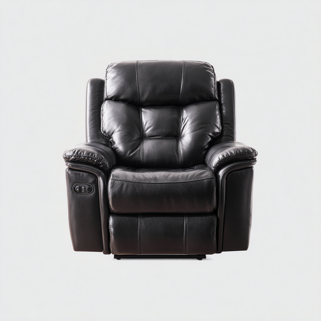 Fauteuil relax inclinable - cuir synthétique - 98x95x105 cm - noir - style relax-Nestleify