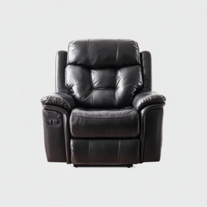 Fauteuil relax inclinable - cuir synthétique - 98x95x105 cm - noir - style relax-Nestleify