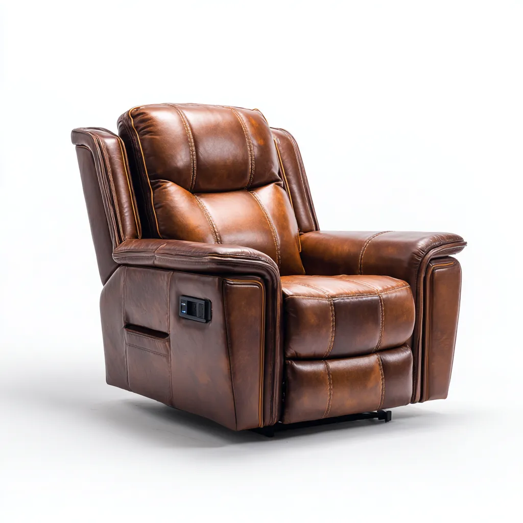 Fauteuil relax inclinable - cuir synthétique - 100x95x105 cm - marron - style relax-Nestleify