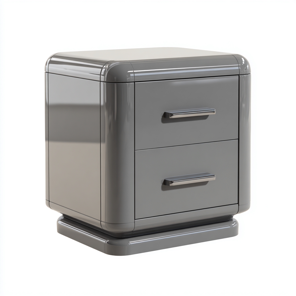 Table de chevet - bois - 42x40x55 cm - gris - design contemporain-Nestleify