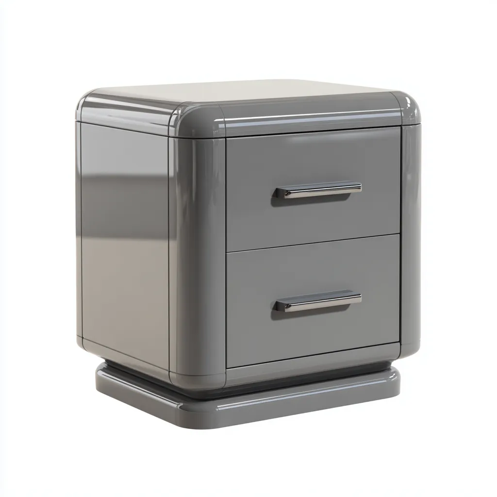 Table de chevet - bois - 42x40x55 cm - gris - design contemporain-Nestleify