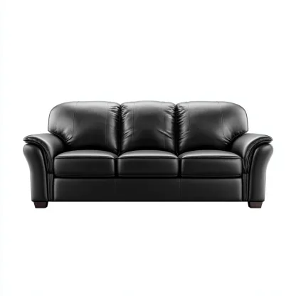 Canapé droit - similicuir - 208x95x95 cm - noir - design classique-Nestleify