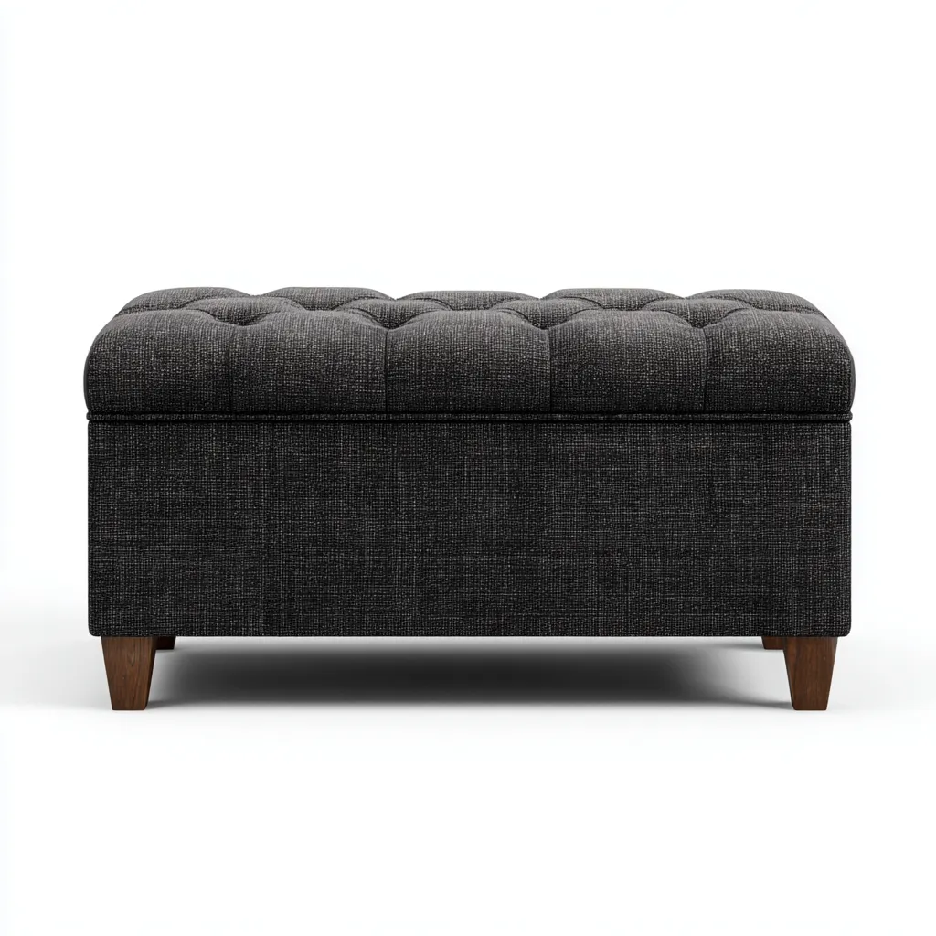 Pouf - tissu - 110x40x45 cm - gris foncé - style moderne-Nestleify