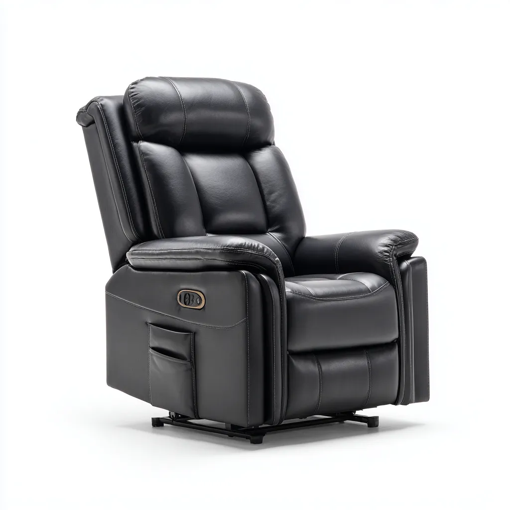 Fauteuil relax inclinable - cuir synthétique - 100x92x109 cm - noir - style contemporain-Nestleify