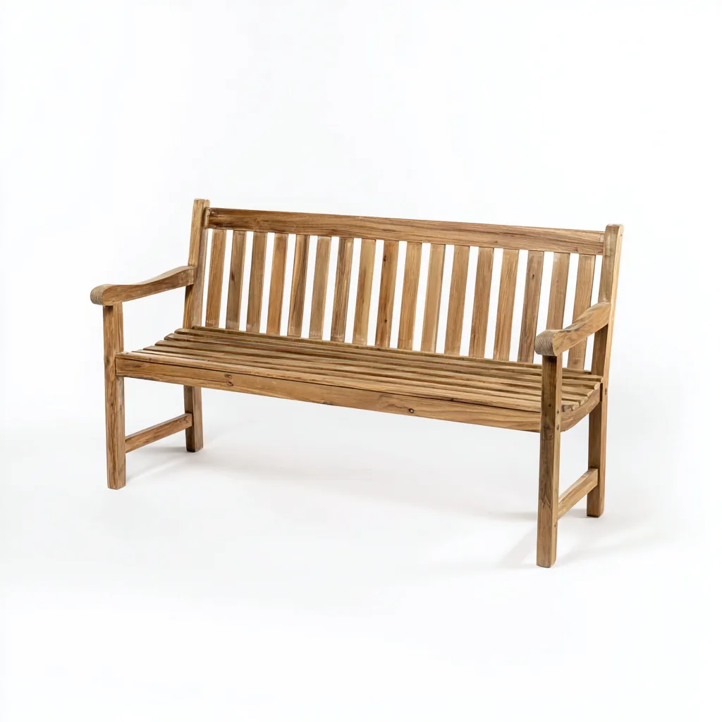 Banc de jardin - bois - 150x62x92 cm - bois naturel - style classique-Nestleify