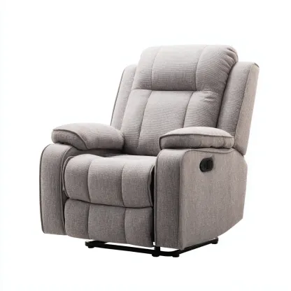 Fauteuil relax inclinable - tissu - 100x95x105 cm - gris clair - style relax-Nestleify