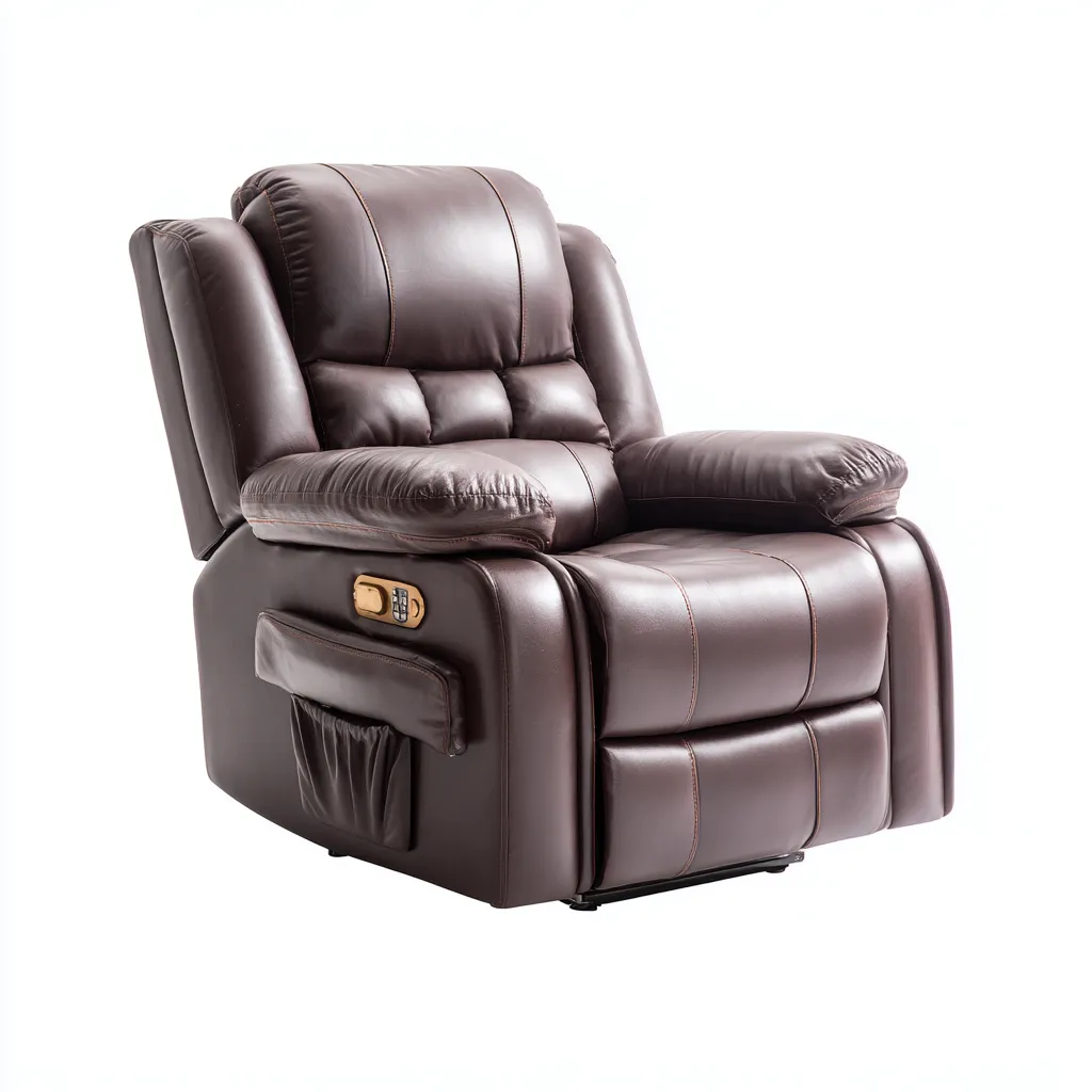 Fauteuil relax inclinable - cuir - 90x95x103 cm - marron - style moderne-Nestleify