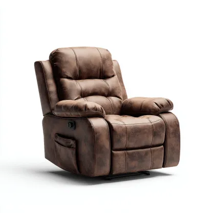Fauteuil relax inclinable - cuir synthétique - 101x95x108 cm - brun - style vintage-Nestleify