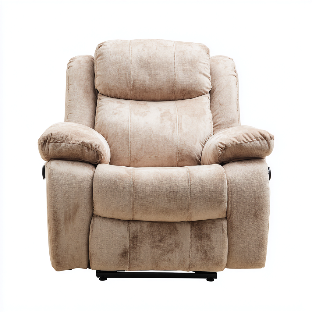 Fauteuil relax inclinable - tissu - 100x94x108 cm - beige - style moderne-Nestleify