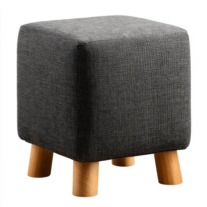 Pouf - tissu - 32x32x38 cm - gris foncé - style moderne-Nestleify