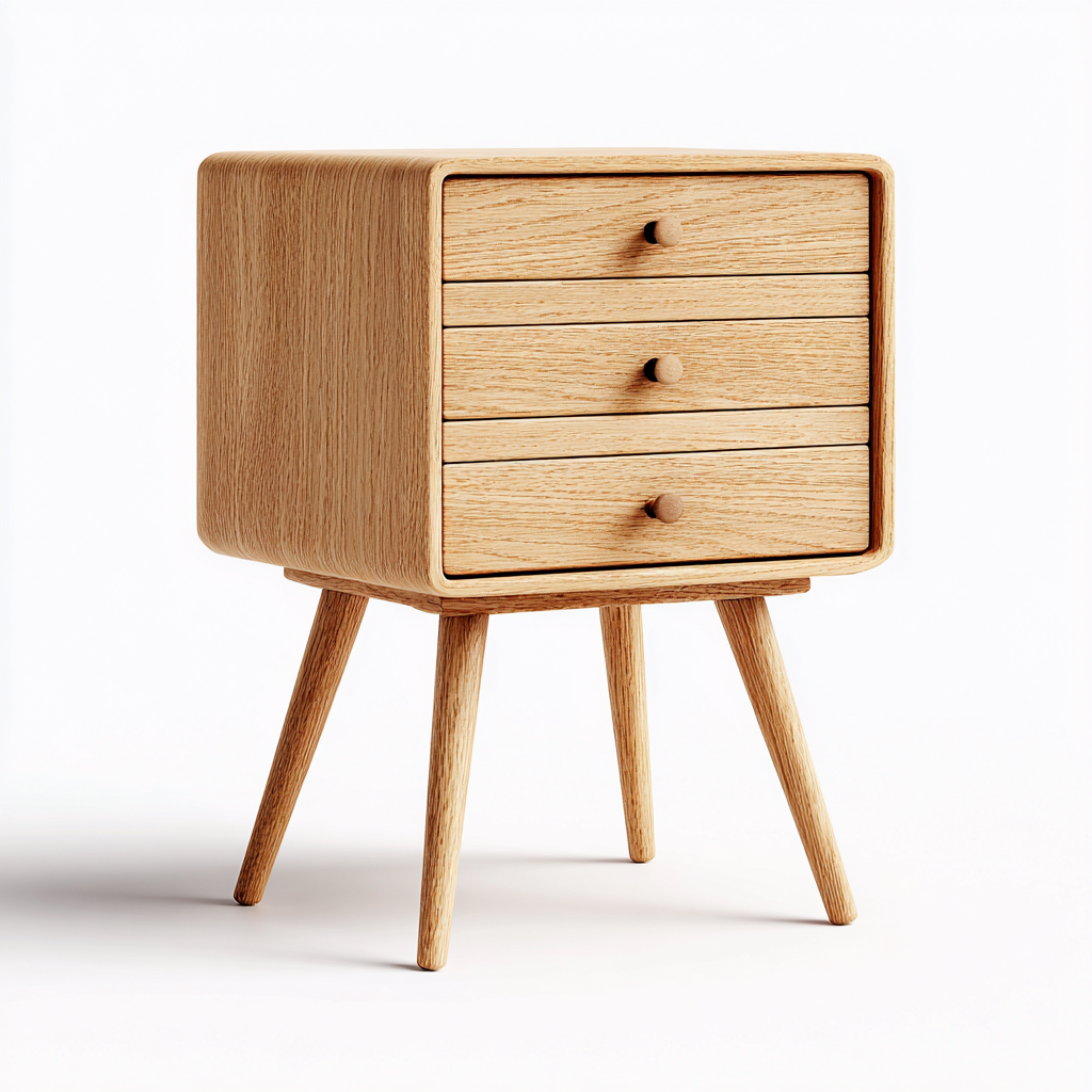 Table de chevet - bois - 42x38x60 cm - brun clair - design scandinave-Nestleify