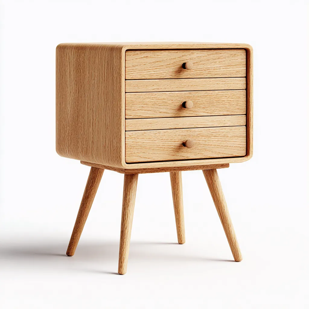 Table de chevet - bois - 42x38x60 cm - brun clair - design scandinave-Nestleify