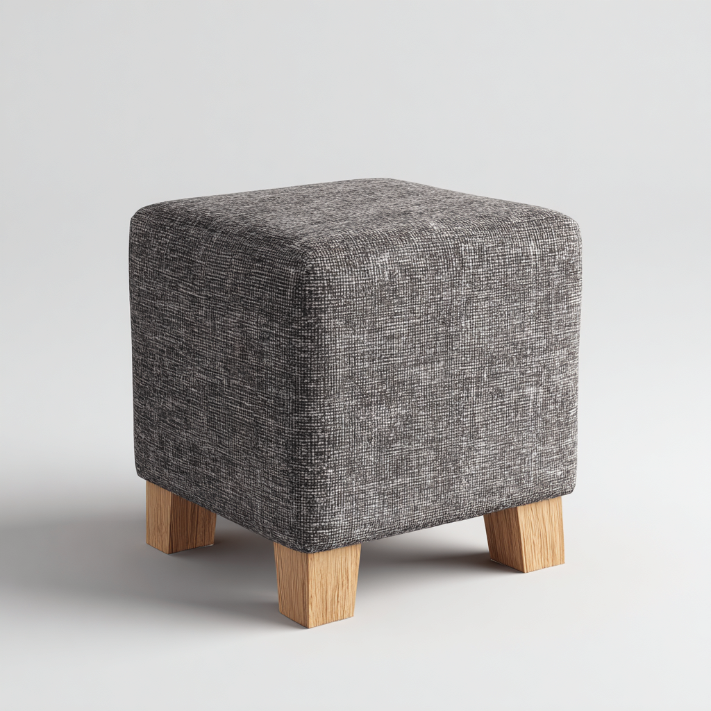 Pouf - tissu - 35x35x40 cm - gris foncé - style moderne-Nestleify