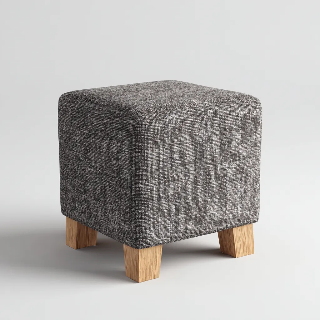 Pouf - tissu - 35x35x40 cm - gris foncé - style moderne-Nestleify