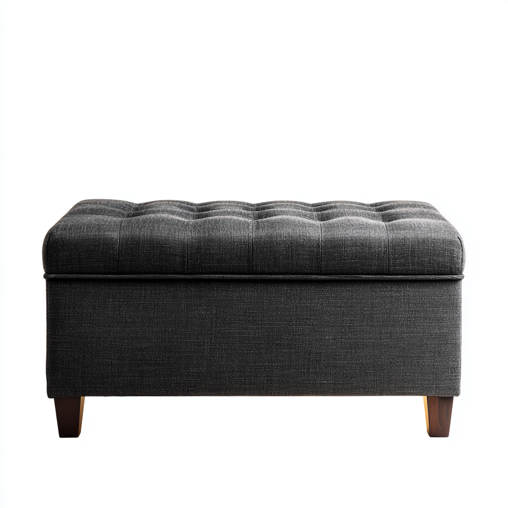 Pouf - tissu - 90x45x48 cm - gris foncé - style moderne-Nestleify