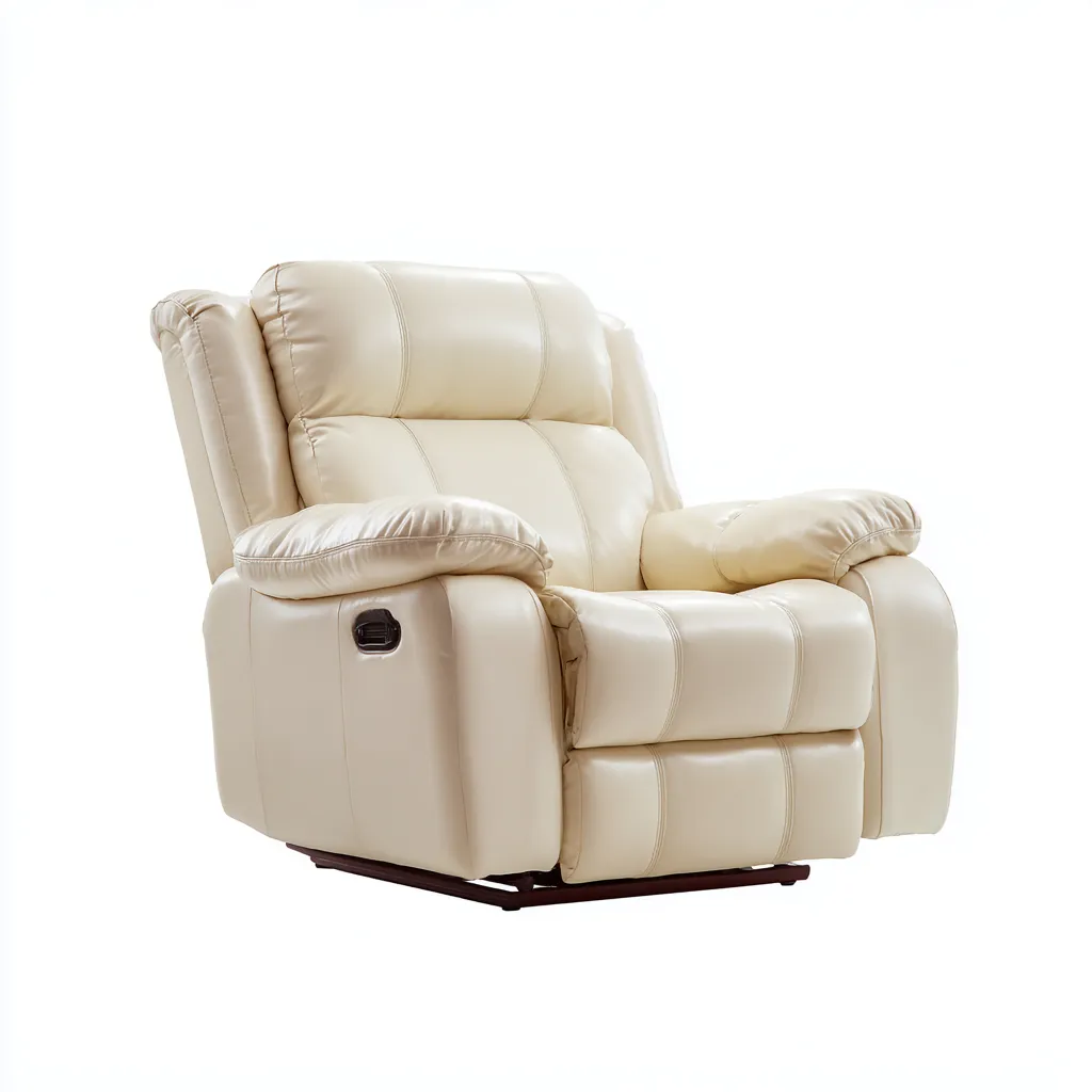 Fauteuil relax inclinable - cuir synthétique - 100x95x105 cm - beige - style relax-Nestleify