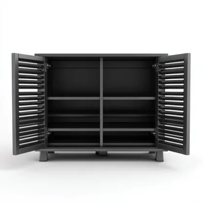 Meuble à chaussures - bois - 90x33x85 cm - noir - style moderne-Nestleify