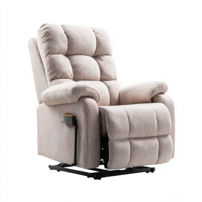 Fauteuil relax inclinable - tissu - 88x94x103 cm - beige - style moderne-Nestleify