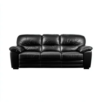 Canapé droit - similicuir - 210x95x95 cm - noir - design classique-Nestleify