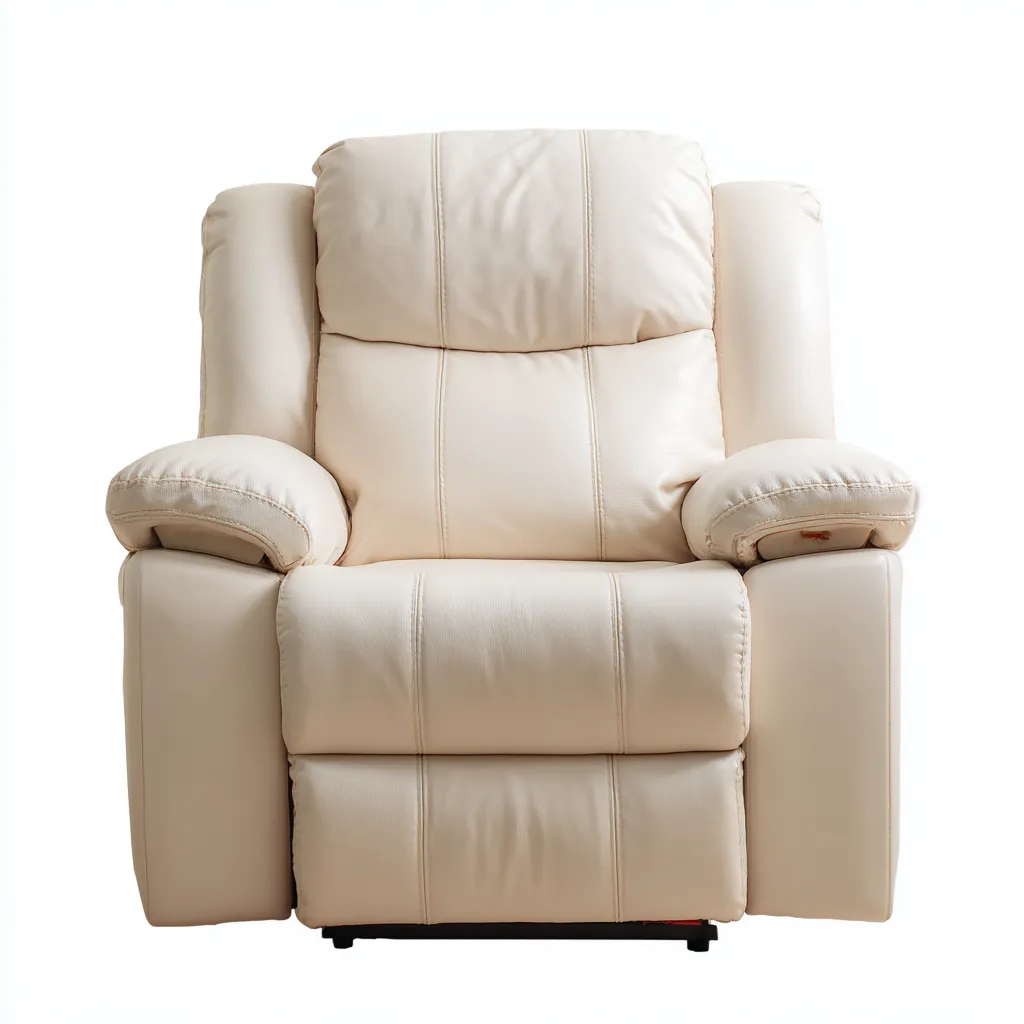 Fauteuil relax inclinable - cuir synthétique - 102x96x111 cm - beige - style moderne-Nestleify