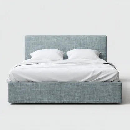 Lit double - tissu - 200x160x100 cm - bleu clair - design moderne-Nestleify