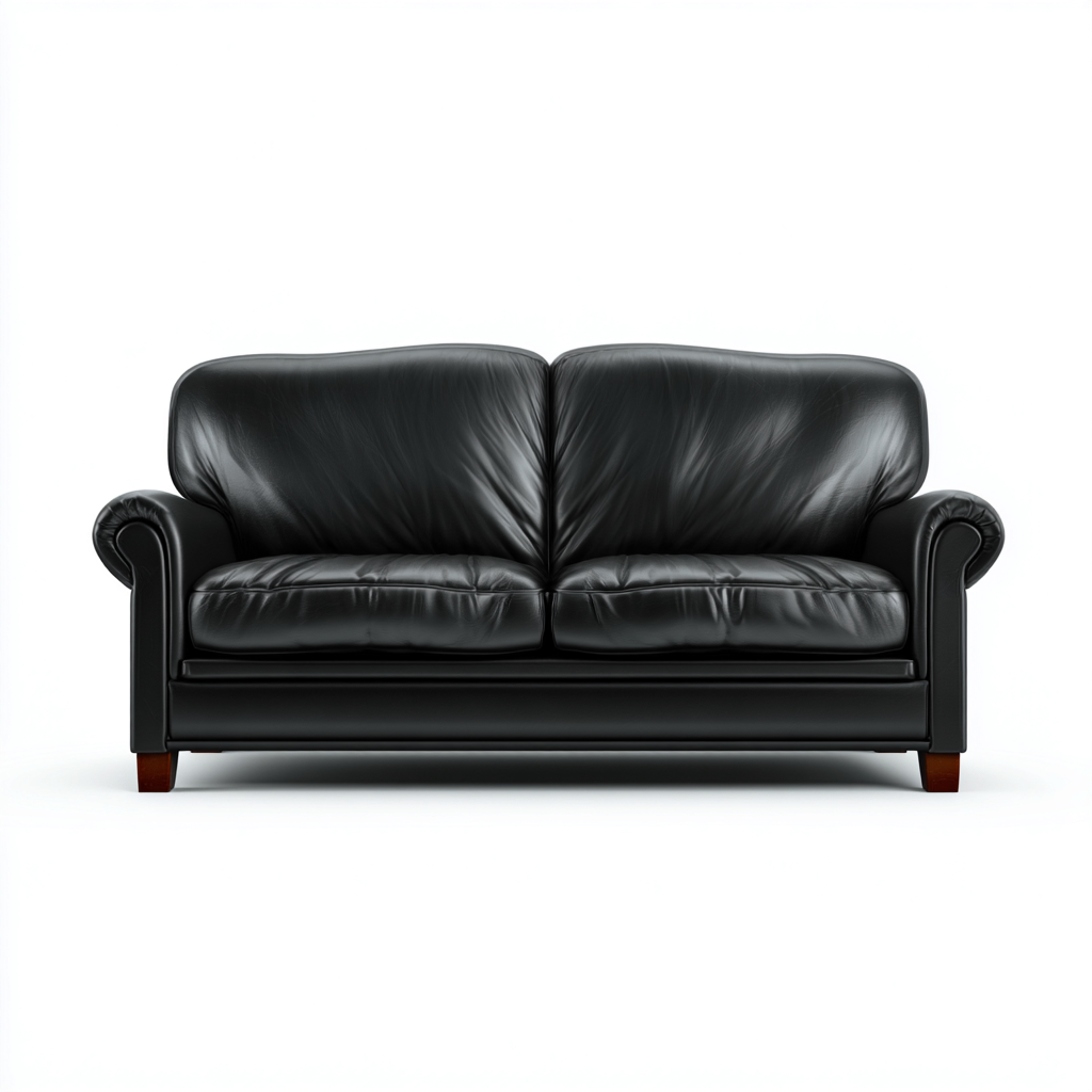 Canapé droit - similicuir - 175x95x92 cm - noir - design classique-Nestleify