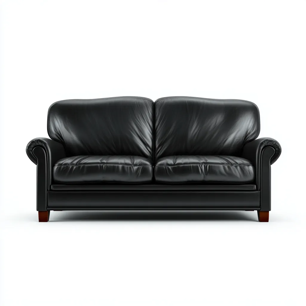 Canapé droit - similicuir - 175x95x92 cm - noir - design classique-Nestleify