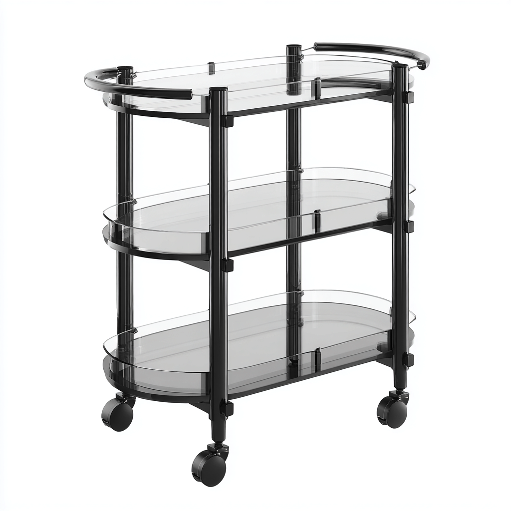 Dessertes et chariots - métal-verre - 82x42x88 cm - noir - design moderne-Nestleify