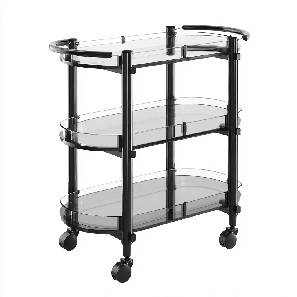Dessertes et chariots - métal-verre - 82x42x88 cm - noir - design moderne-Nestleify