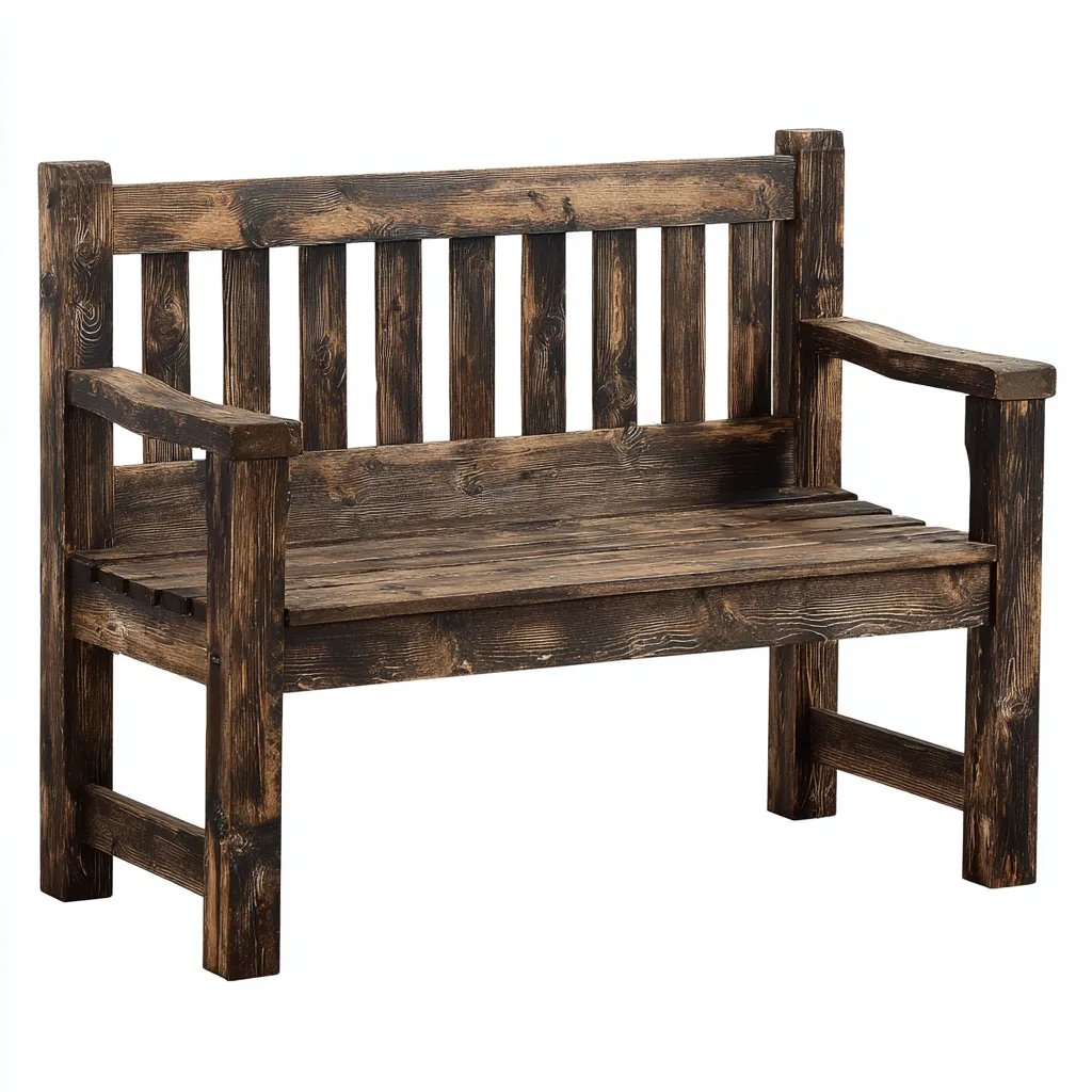 Banc de jardin - bois - 115x58x90 cm - brun foncé - style rustique-Nestleify